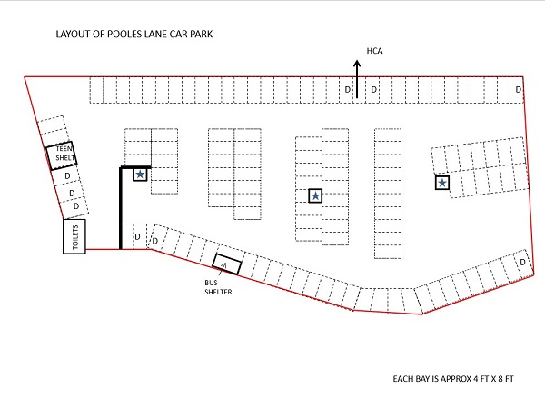 Map of car park spaces - Pooles Lane Car Park